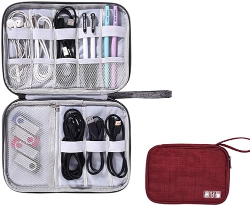 Bolsa organizadora de cables de viaje, accesorios electrónicos, bolsa de almacenamiento impermeable portátil para cable