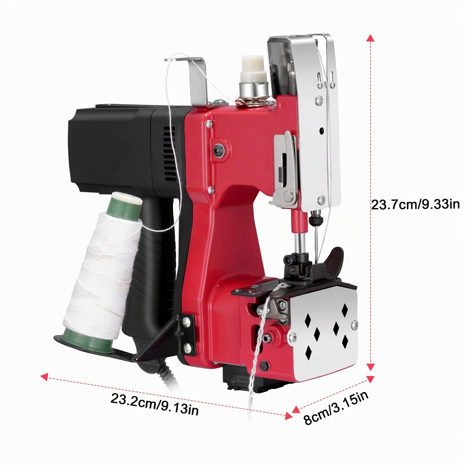 sacknähmaschine 220 V Tragbare Nähmaschine für 2 Sekunden/Sack,Sacknähmaschine für Taschen/Stoff/Reis/Papier/Plastiktüten Nähmaschine