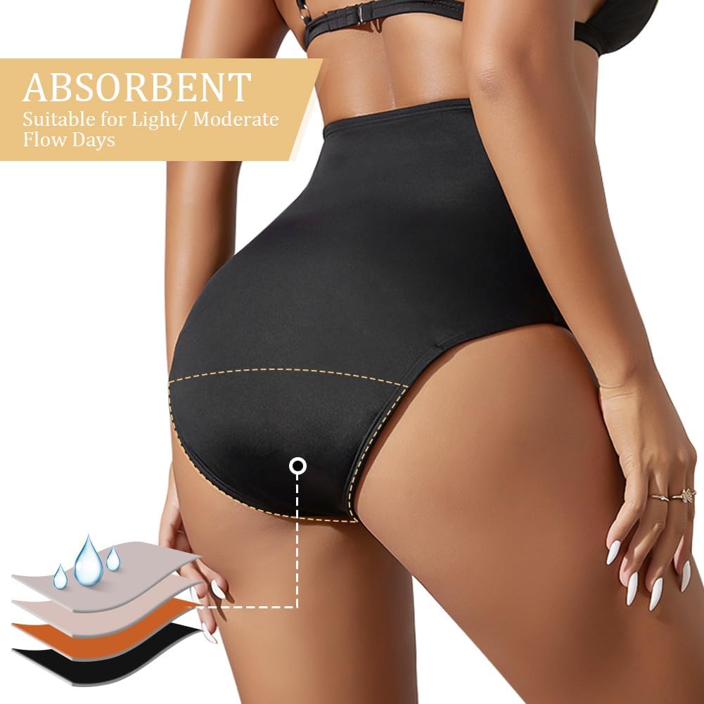 flintronic Spodnie bikini z okresami, S, czarny, S