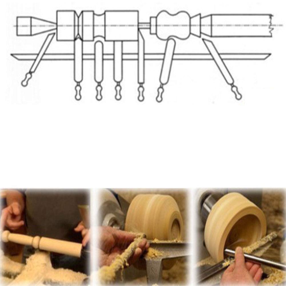 Juego de cinceles giratorios de 6 Piezas, Caja de Almacenamiento de Madera, Acero de Alta Velocidad + Material de Haya