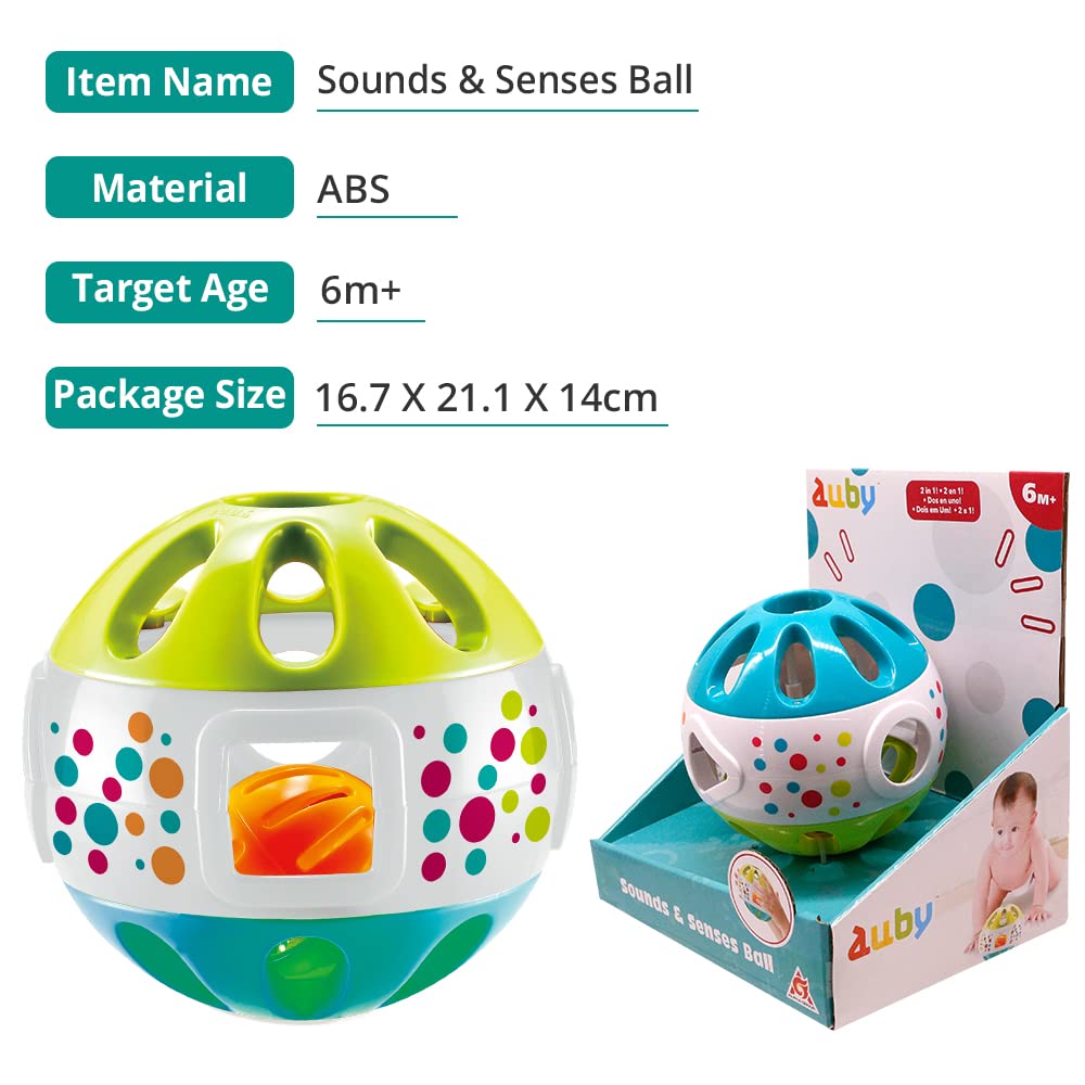 Auldey Toys - Auby Shake and Fun Rattle Ball, Prezenty urodzinowe dla dzieci w wieku 6 7 8 9 10 miesięcy, FR461140