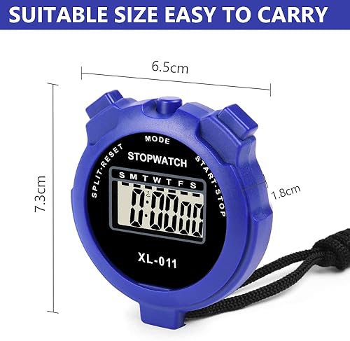 Miniatura 2 de Vicloon Temporizador digital, temporizador deportivo simple con pantalla grande, cronómetro dividido de una sola vuelta, reloj de 1224 horas con