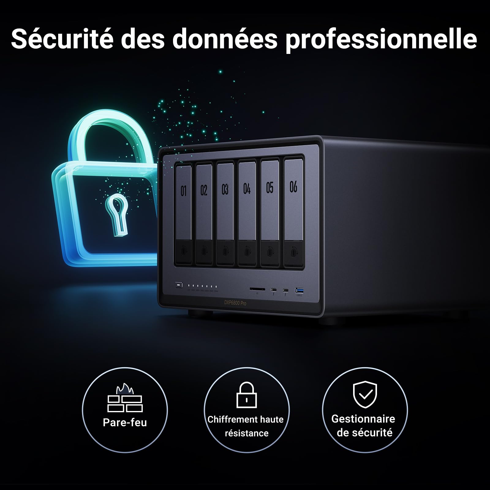 UGREEN NASync DXP6800 Pro, NAS de Bureau 6 Baies, processeur Intel i5 1235u 10 cœurs, 8 Go de RAM DDR5, SSD 128 Go, 2 Ports 10 GbE, 2 emplacements M.2 NVMe, HDMI 8K (sans Disque) (DXP6800 Pro)