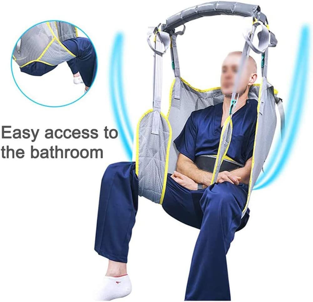 Harnais De Toilette Lève, Tout Le Corps Harnais De Soulèvement avec Support Tête en Filet Harnais Levage Jambe Divisée pour Personnes âgées Alitées Handicapées