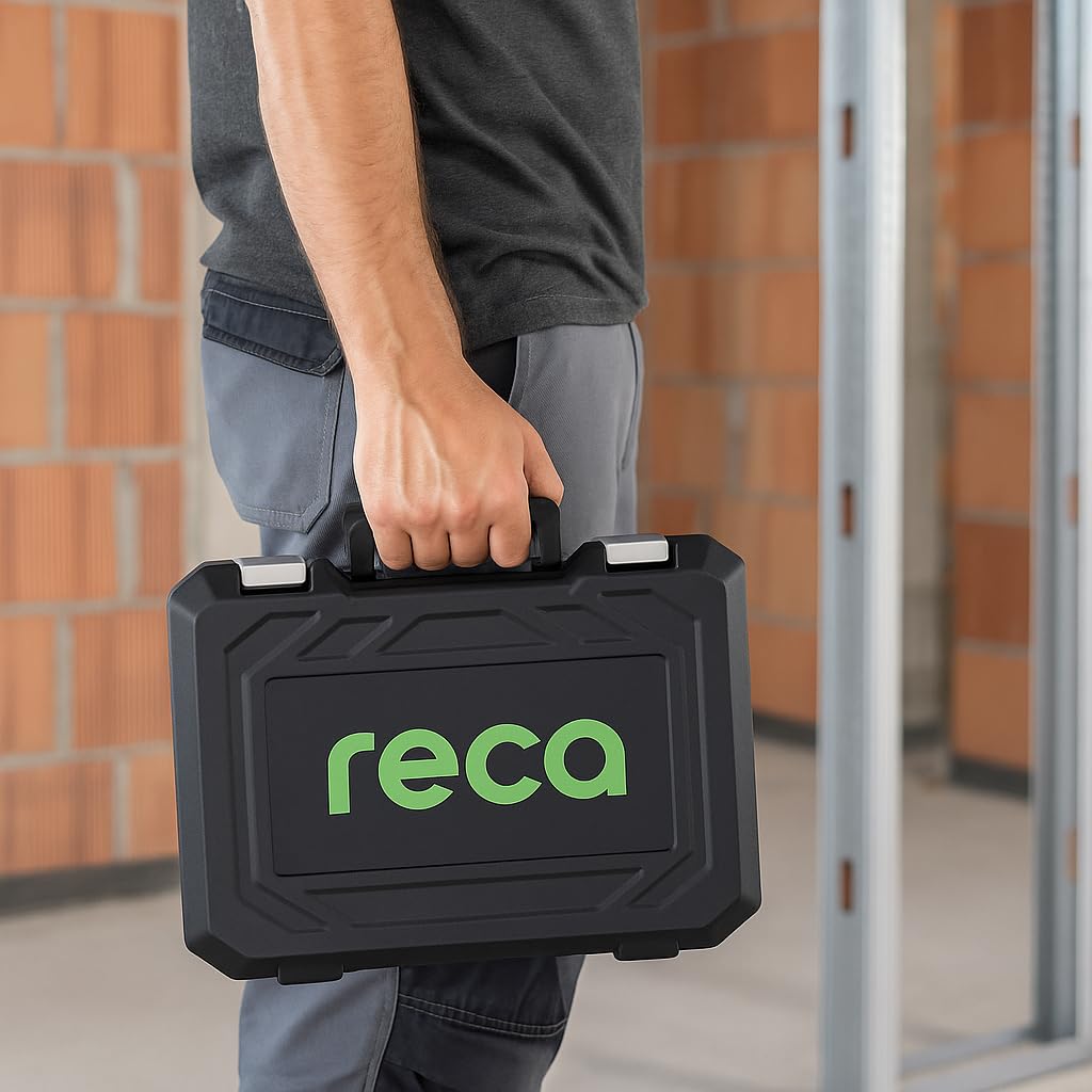 RECA Jeu de 93 douilles ECO 1/2" et 1/4" | Mallette à cliquet | Mallette à outils | Chrome Vanadium | Cliquets à denture fine | Mallette verrouillable