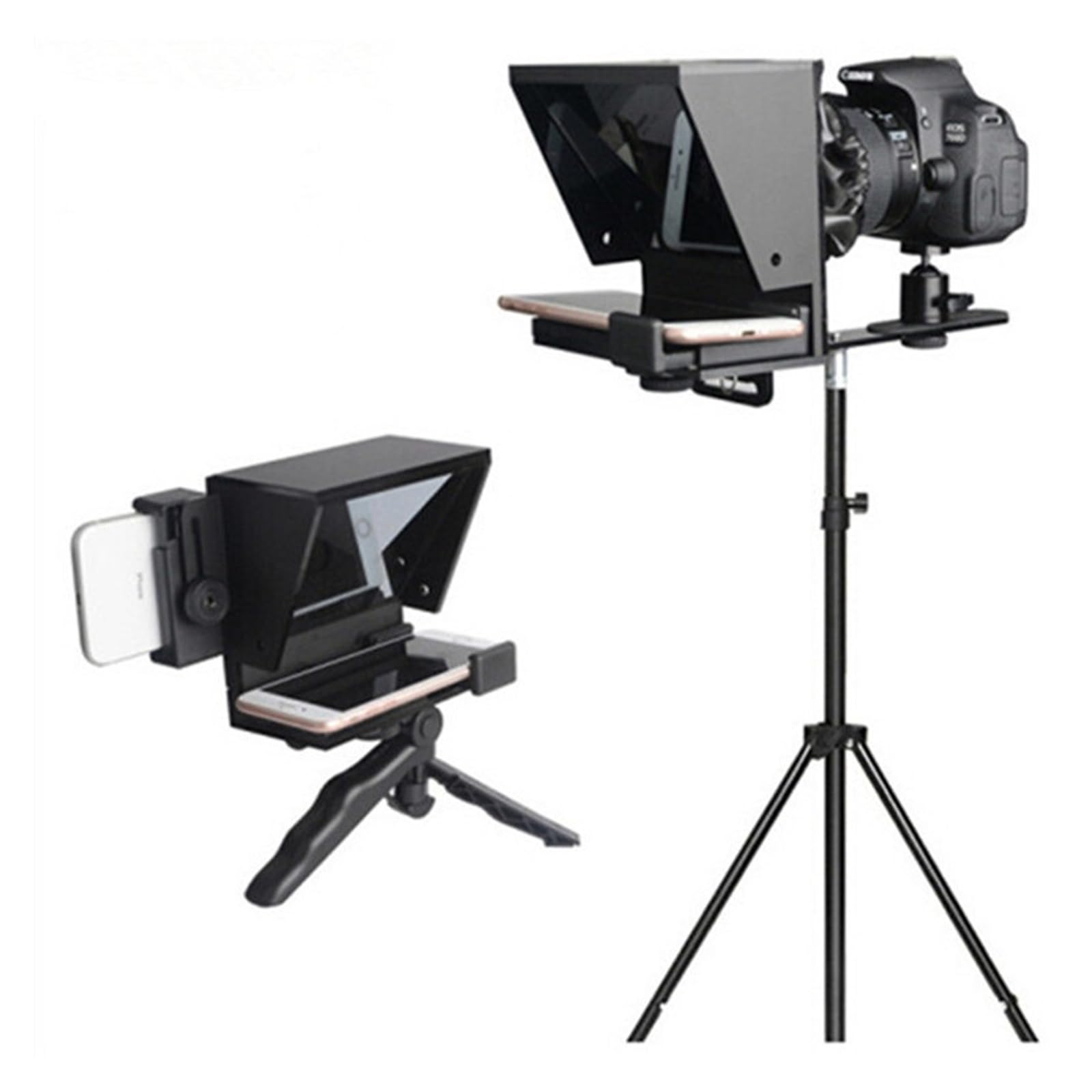 Teleprompter, Teleprompter Tragbares Prompter-Smartphone Für Nachrichteninterviews Von Sprache DSLR-Kameras Mobiltelefon Mit Fernbedienung für Live-Streaming(Phone Version)