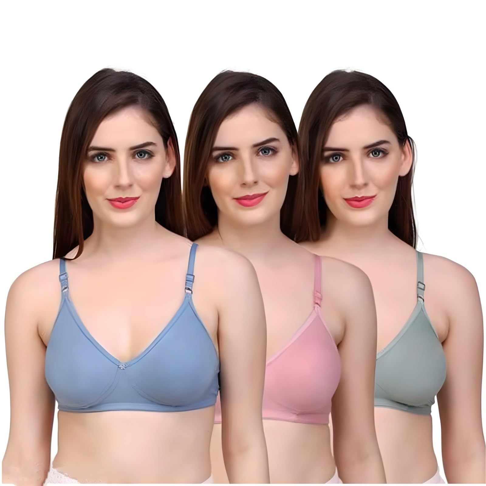 Fair & Care Women's & Girls Non Padded Double Layer Combo (Pack of 3) Bra-picture-23