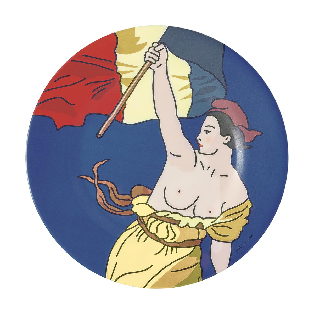 Soledad Liberty Plate Guiding The People - Blue - Ø 20 cm - Petit Jour Paris - Melamine.