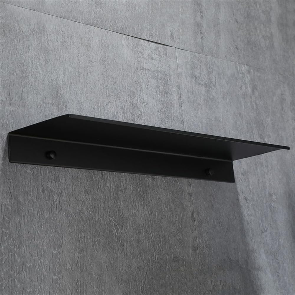 Conveniente estante de ducha flotante, estante decorativo de pared de aluminio, estantes de ducha de metal modernos montados en la pared (blanco, 30 cm)