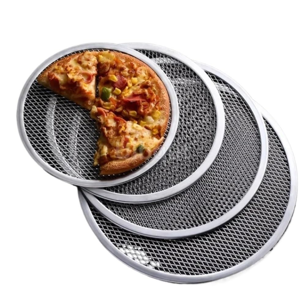 Teglia Antiaderente for Pizza, teglia da Forno, Nuova Rete Metallica in Alluminio, Utensili da Cucina, teglia for Pizza, Pietra for Pizza, cocina(19 inch 2 PCS)