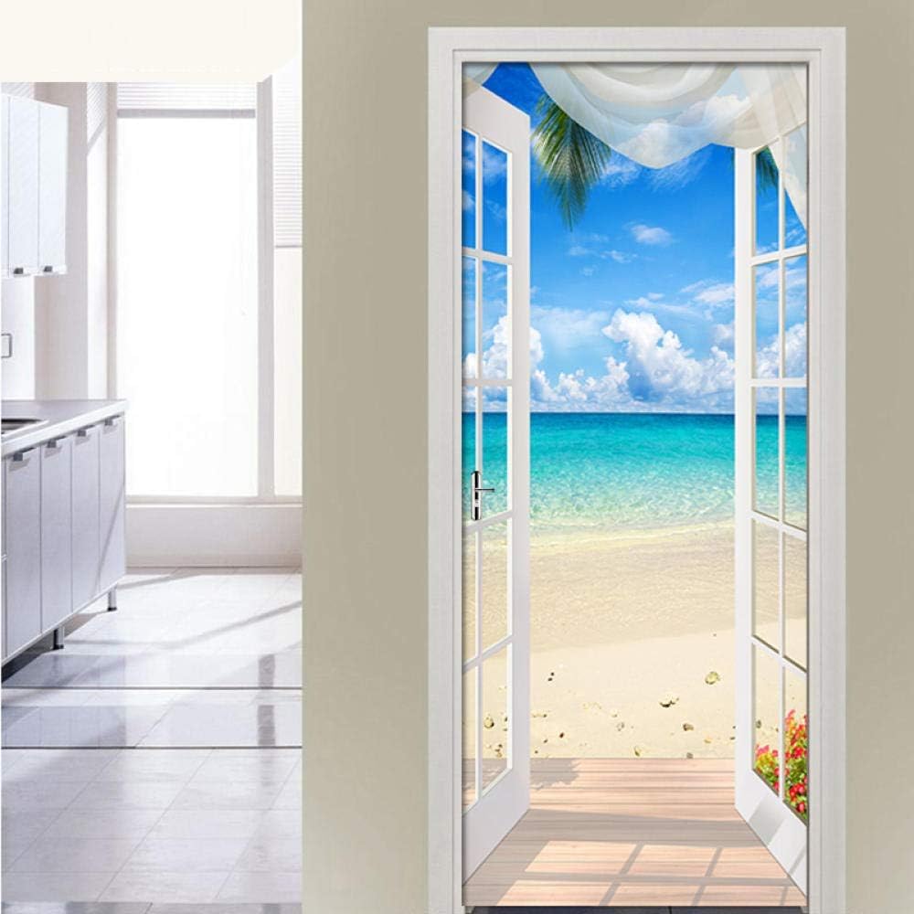 Türaufkleber Küste Strand Motiv - Selbstklebende Türtapete 77x200cm PVC
