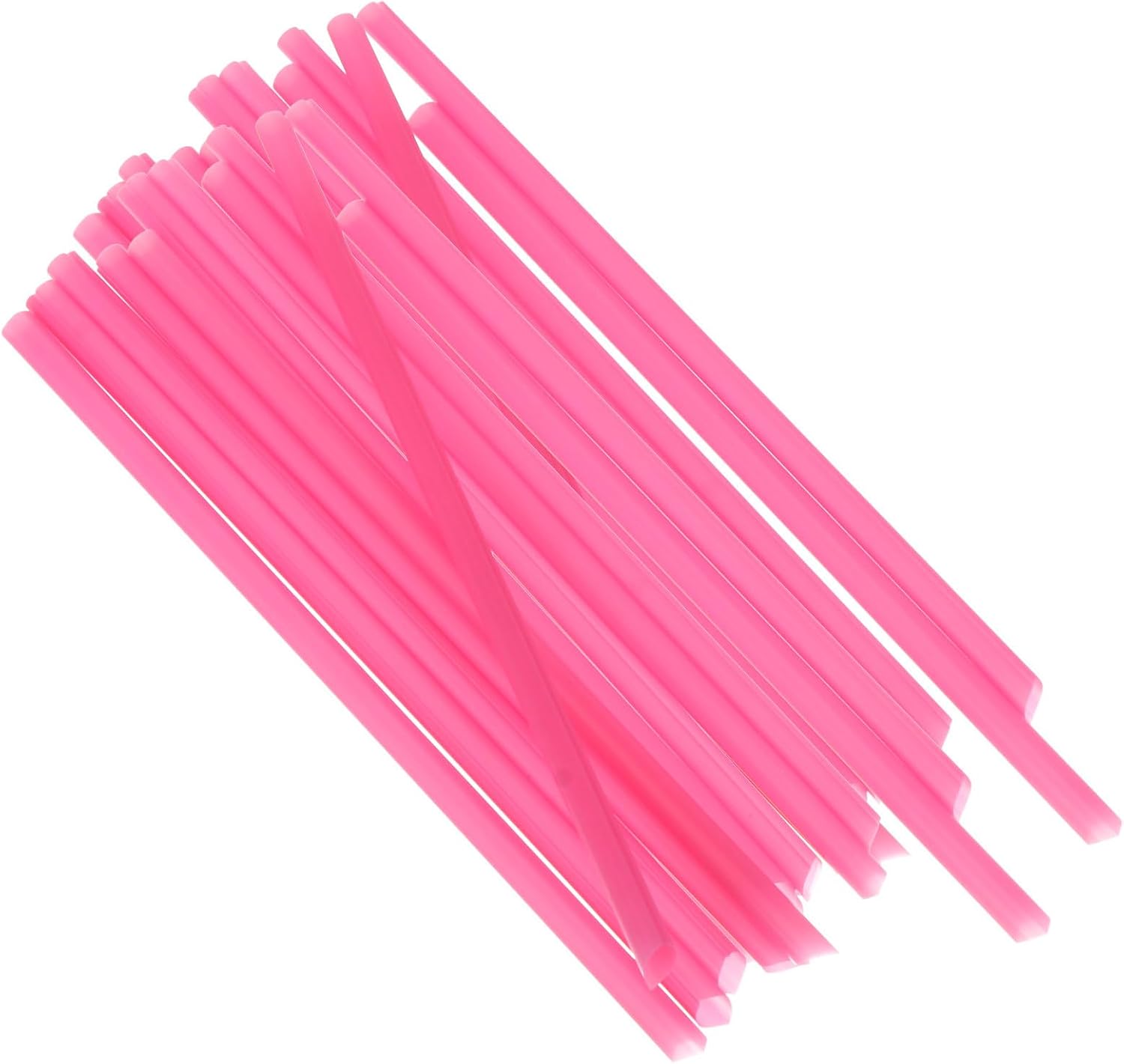 100pcs Disposable Heart Shape Plastic Drinking Straws Pink Individually Wrapped for Wedding Party Valentine’s Day Juice and Milk Drinks
