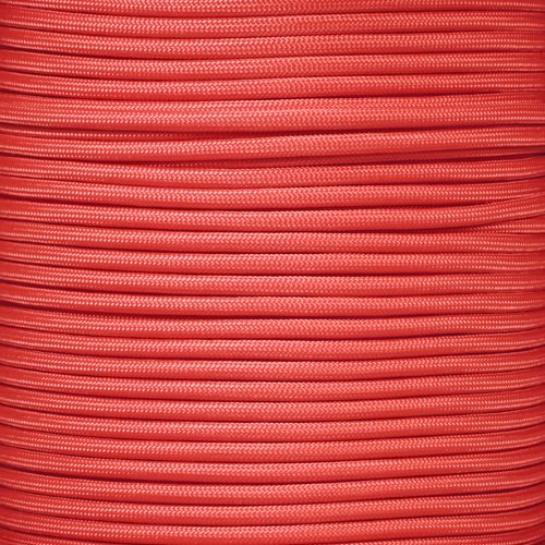 PARACORD PLANET Starke Type IV 750 LB Zugfestigkeit 11 Strand Core Paracord Spulen (250 "& 1000 'Größe Optionen), Scharlachrot, 1000' Spool