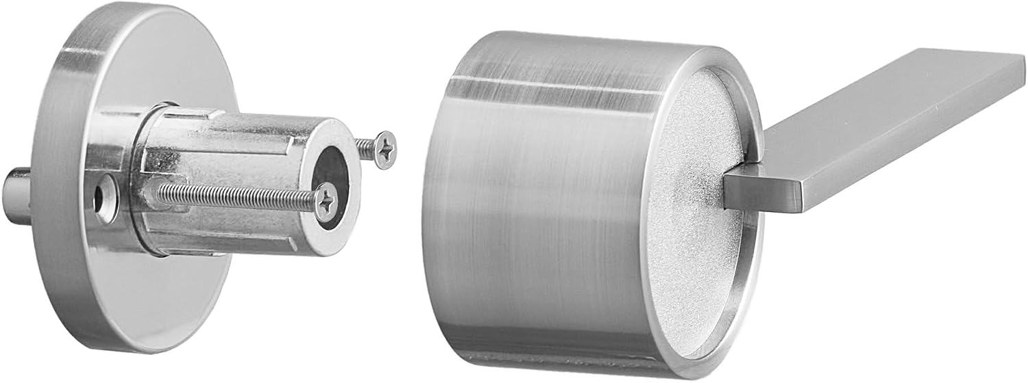 Zero Gravity Urban Series Entry Lever Door Handle Set and Single Cylinder Deadbolt Locking Lever HandleSet [Front Door or Office] Reversible Heavy Duty – Satin Nickel Finish