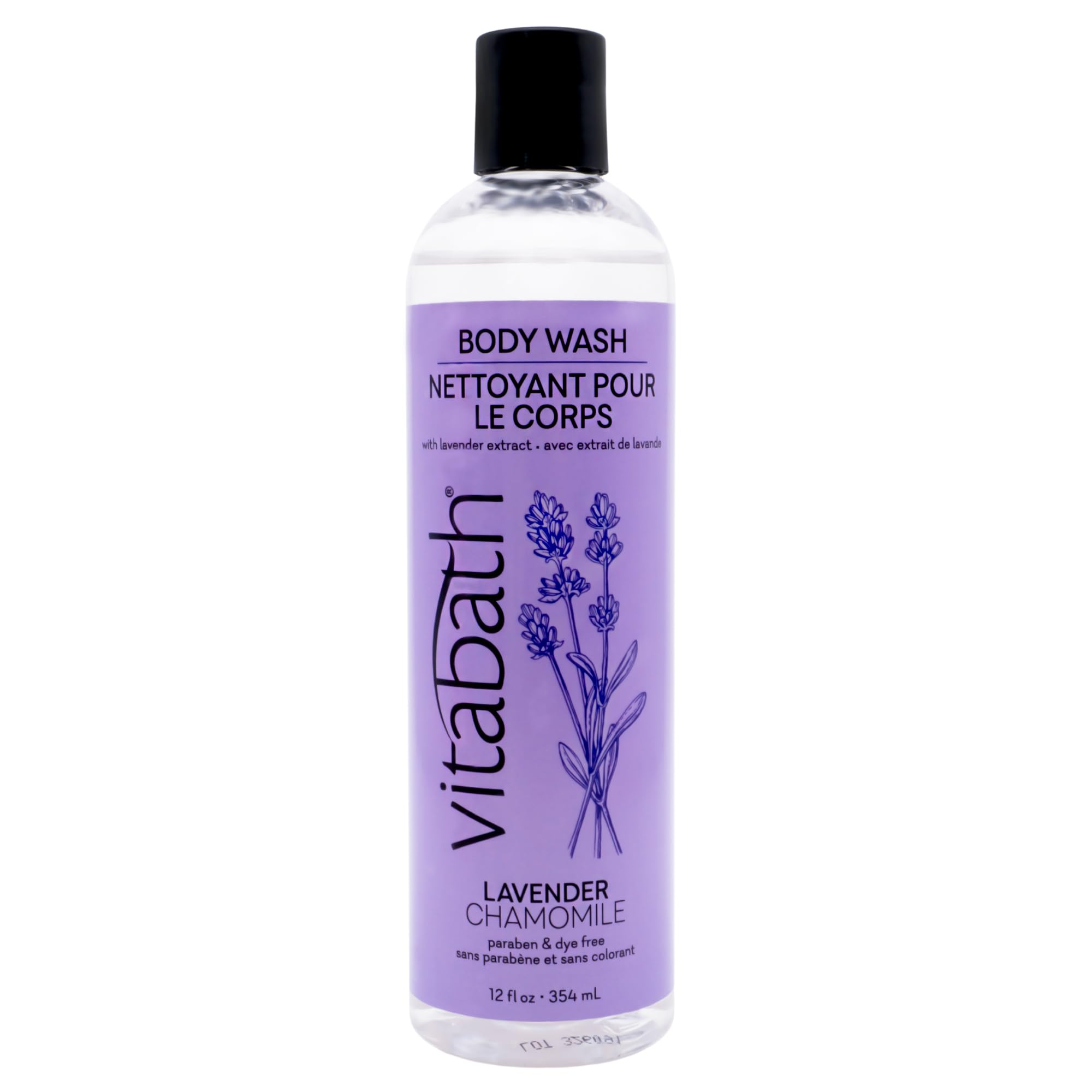 Vitabath Lavender & Chamomile Body Wash Moisturizing Bath & Shower Cleanser & Skincare Radiant Detox & Restore Nourishing Body Polish - Cruelty-Free, Paraben-Free - 12 oz