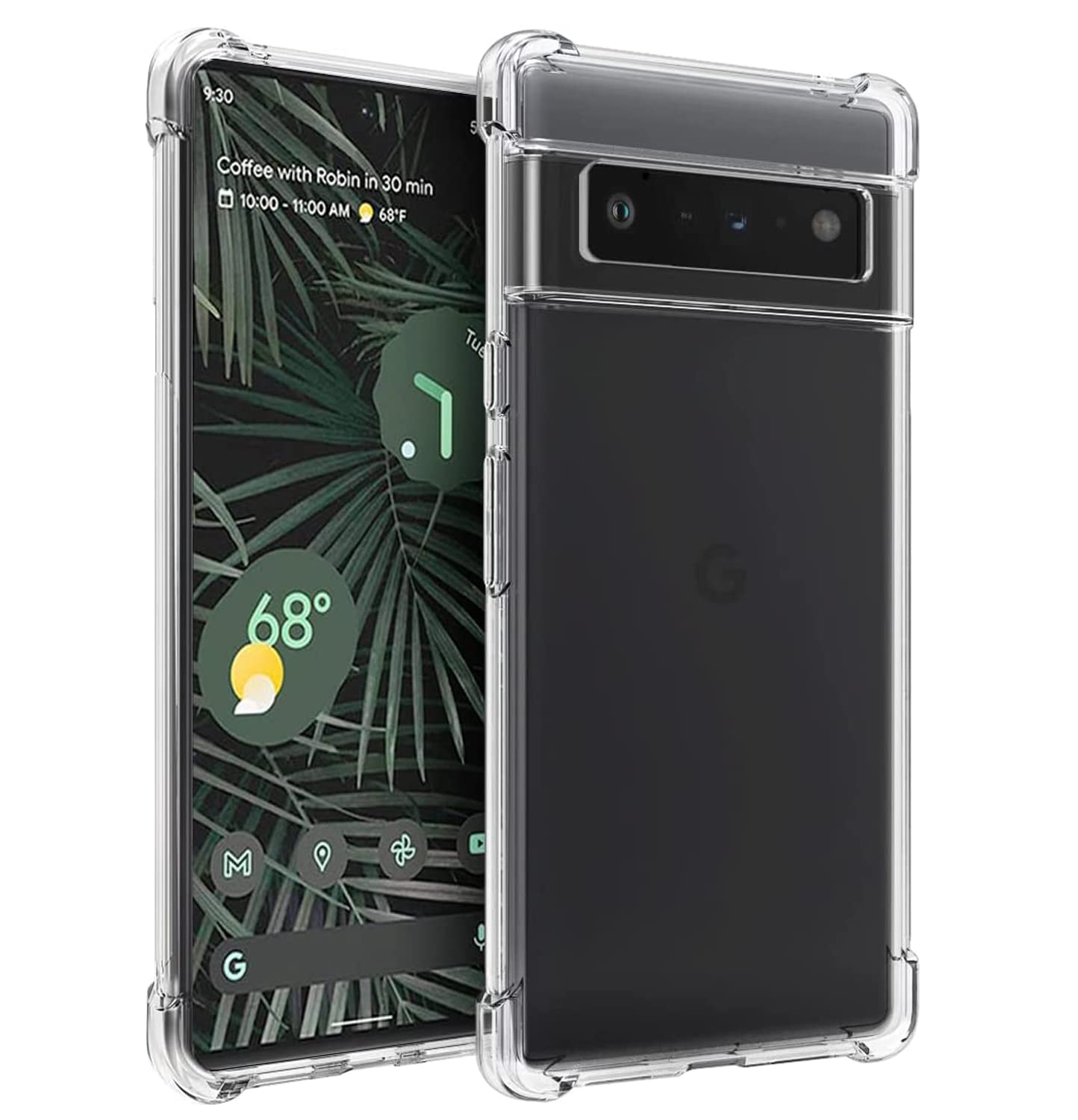 FJCasesShockproof Clear Soft Flexible Case Cover with Bumper Corners for Google Pixel 6