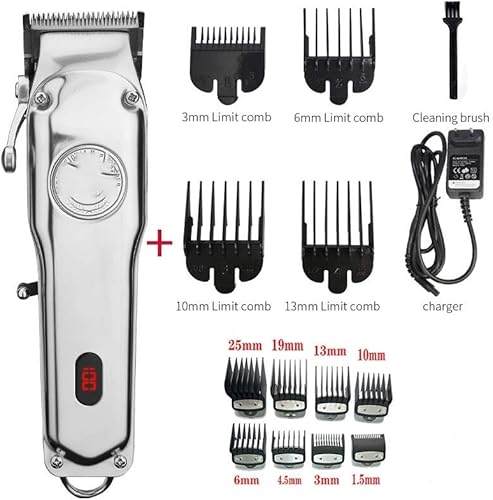 QUUL All-Metal Barber Hair Clipper Professional Electric Hair Trimmer Men Cordless Hair Cutter Machine Hair Cut Magic Rechargeable