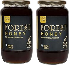 Nature Trust Raw Forest Honey,1200 Gram, Wild, Unprocessed, Unheated, Non Pasteurized, Original Honey 100% Pure and Natural (1.2 Kg Pack of 2))