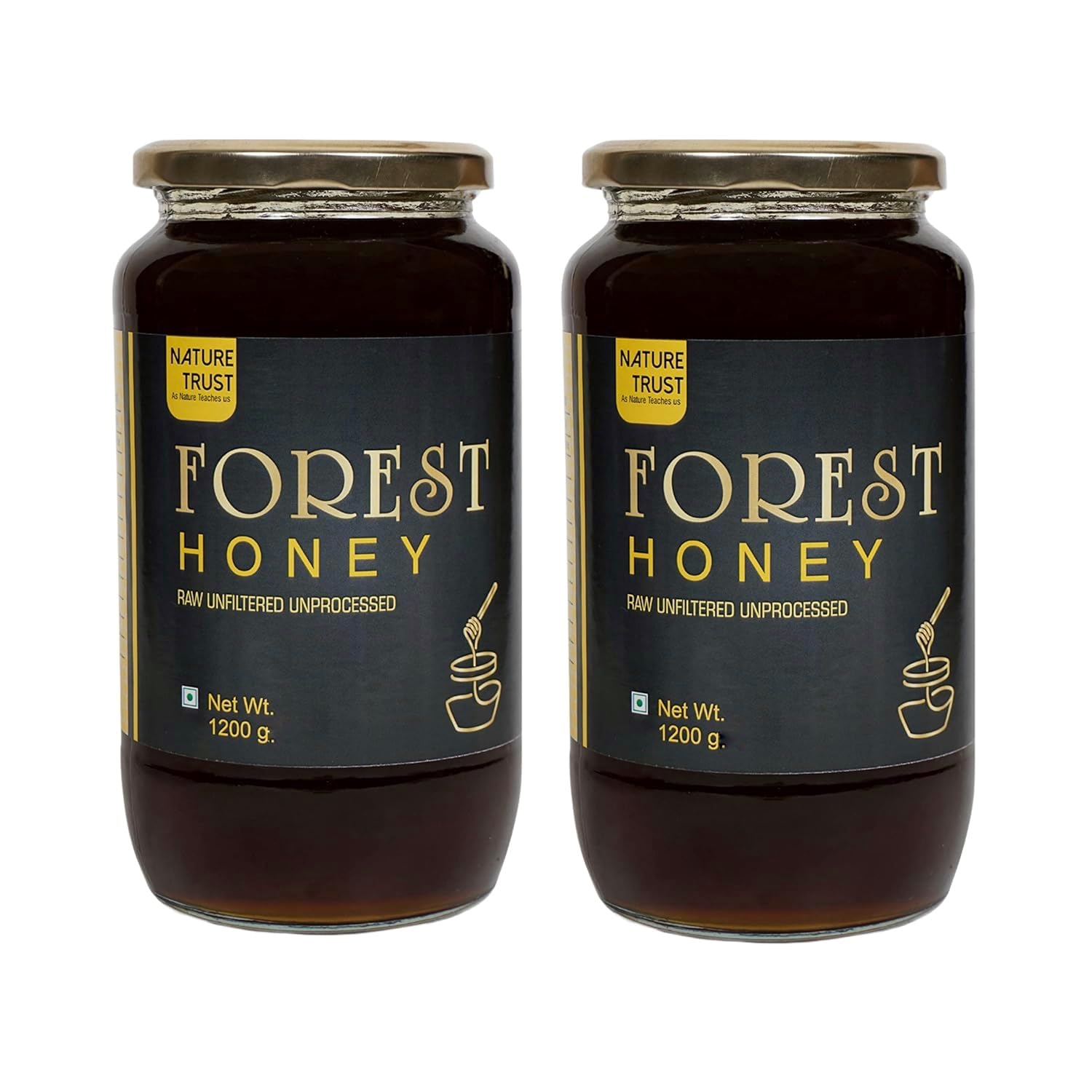 Nature Trust Raw Organic Forest Honey,1200 Gram, Wild, Unprocessed, Unheated, Non Pasteurized, Original Honey 100% Pure and Natural (1.2 Kg Pack of 2)) (B08WK562VM) Amazon Price History, Amazon Price Tracker