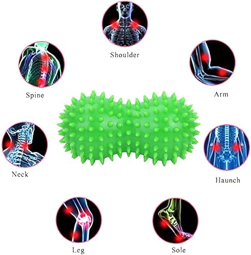 Miniatura 2 de ZJchao Bola de masaje con punta de maní, rodillo de bola de masaje de pies, masajeador de manos y pies, bola de rodillo, relajación muscular,