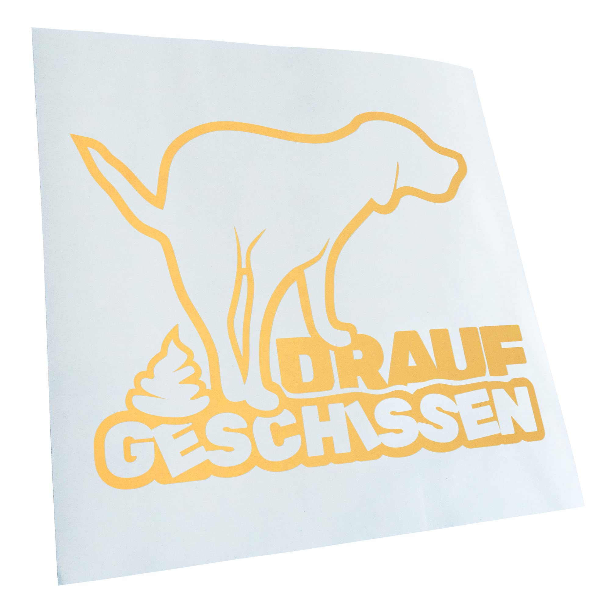 Kiwistar - Car Sticker - Cream - 60 x 48 cm Drauf geschissen - Scheiße - Kacke - Rear Window Car Sticker Weatherproof for Car Truck Moped Truck - Sticker Exterior Self-Adhesive Tuning Accessories for