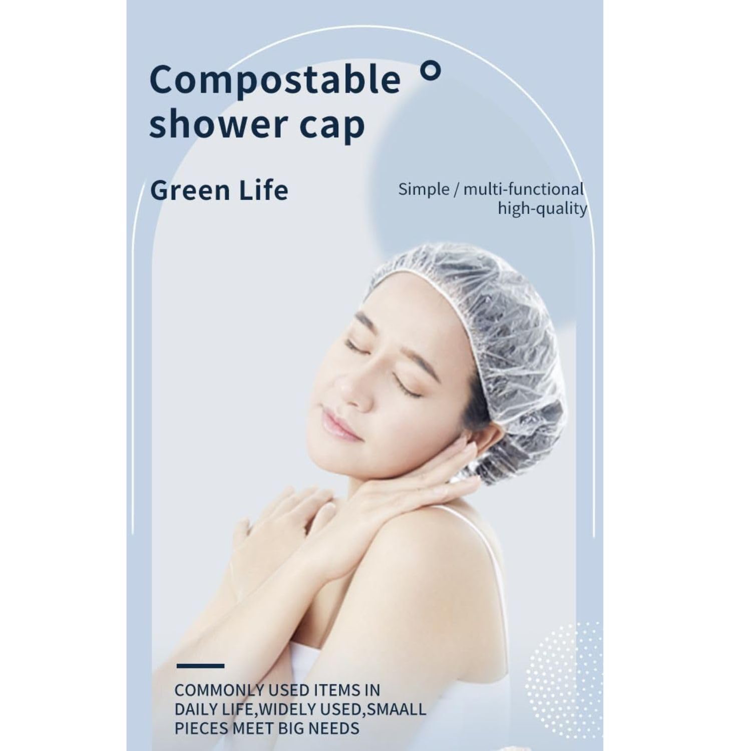 Giffy Disposable Oil-proof 100 Pieces Shower Caps, Waterproof Head Cover for Hotel, Hair Dye, Spa, Salon, Kitchen Storage, Free-Size Bathing Hat for Men and Women 2