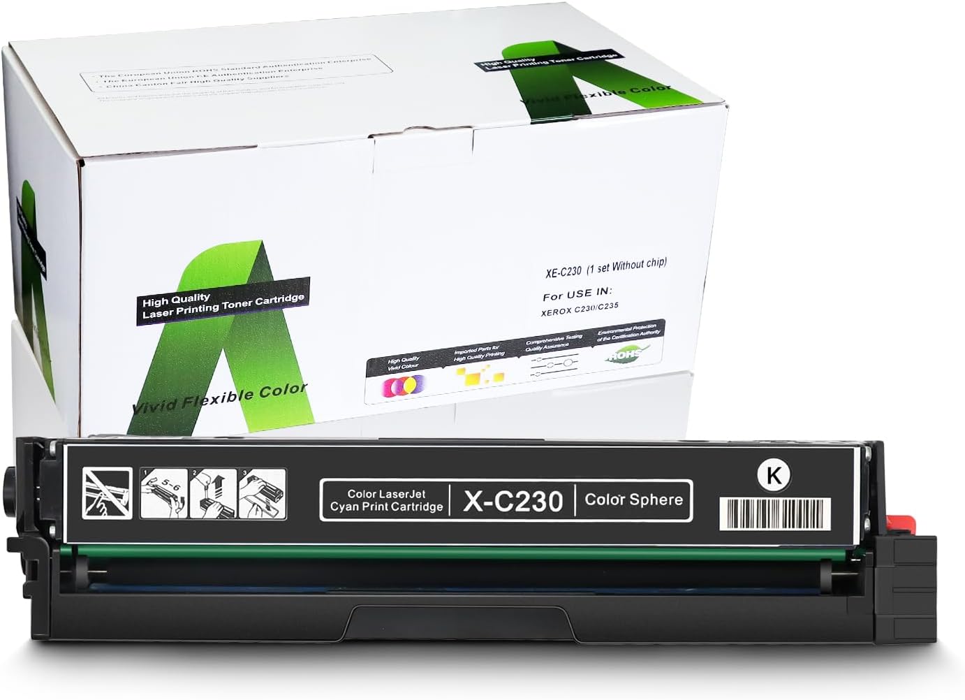Black for Xerox C230/C235 Toner Cartridge Replacement High Capacity 5500 Pages C230