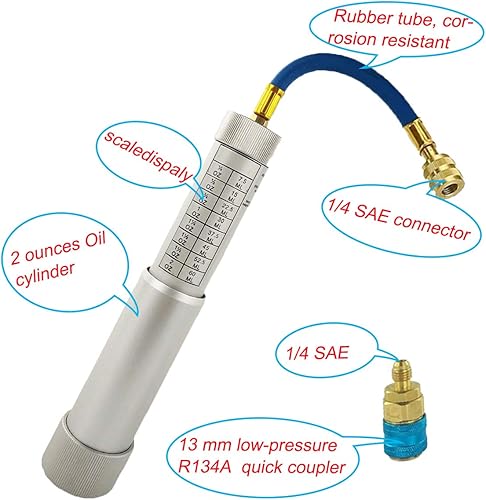 Miniatura 6 de Herramientas refrigerantes para inyector de aceite y tinte de aire acondicionado para automóvil con acoplador rápido a presión 14 "SAE, para