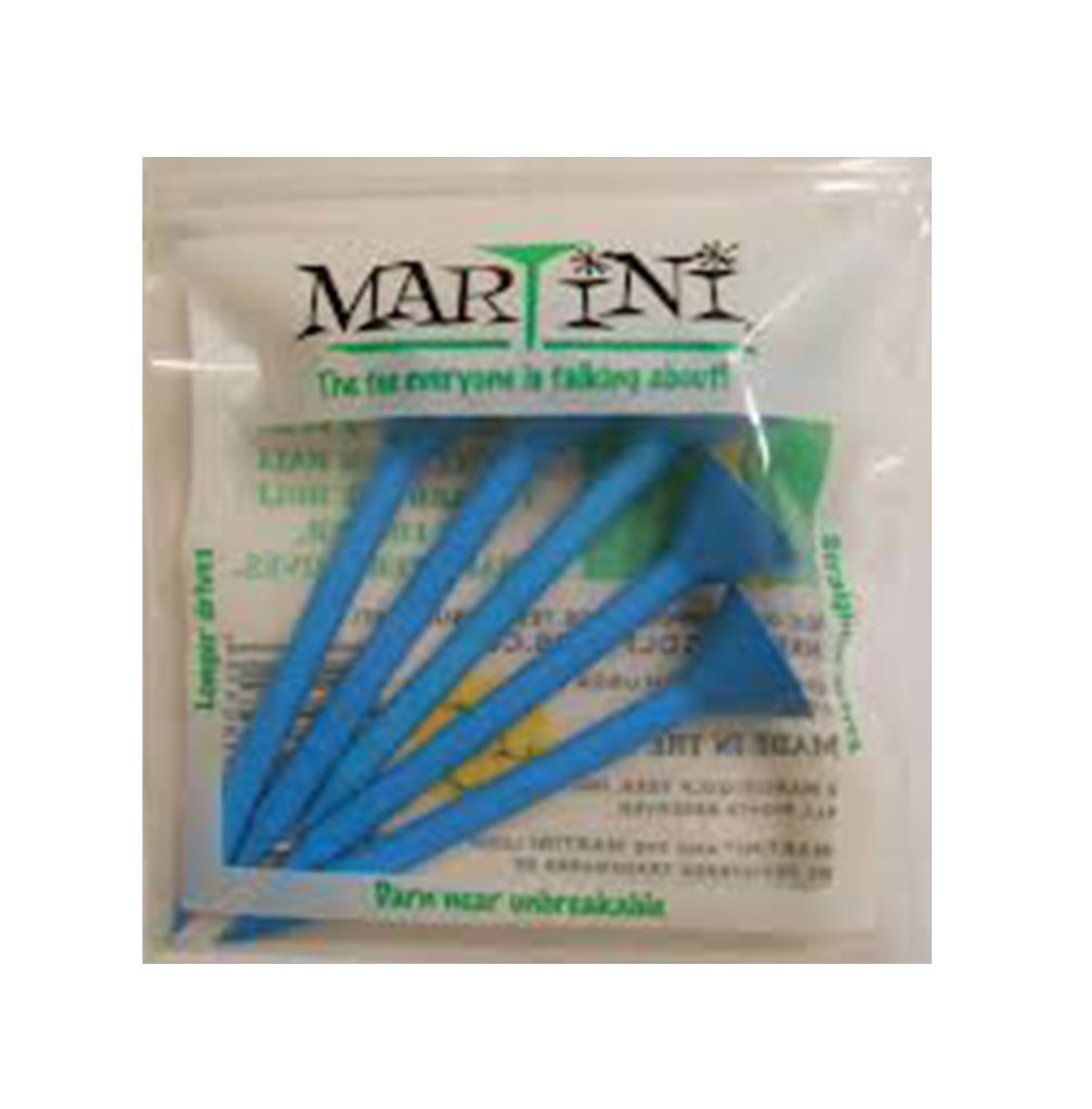 J & MMartini Golf 3-1/4" Durable Plastic Tees 5-Pack (Assorted Colors)