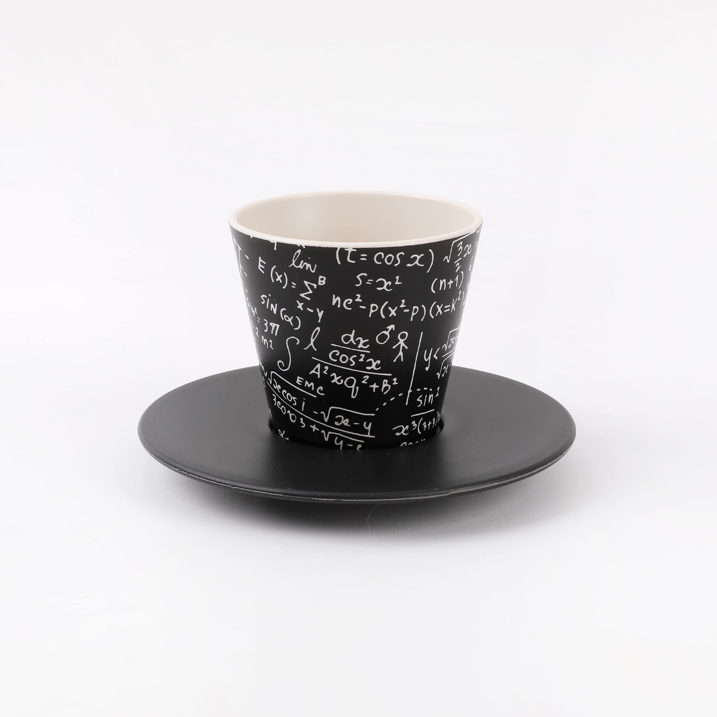 IDRINK - RPET Mug, Saucer and Spoon Set | Great and Cute Eco Friendly Gift | (Math)