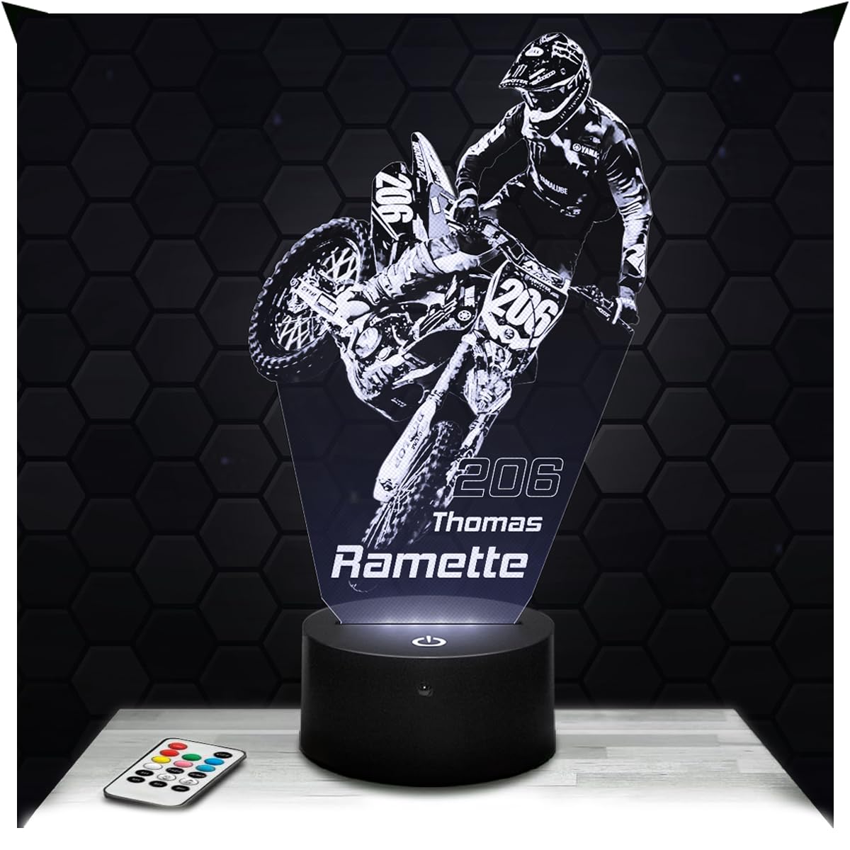 Lampephoto.fr - Thomas Ramette Motocross Supercross 3D Lamp Decoration, Gift Idea for Men, Thomas Ramette Motocross Object, Adult Night Light, Bedroom Decoration, Original Christmas Gift Idea for Men