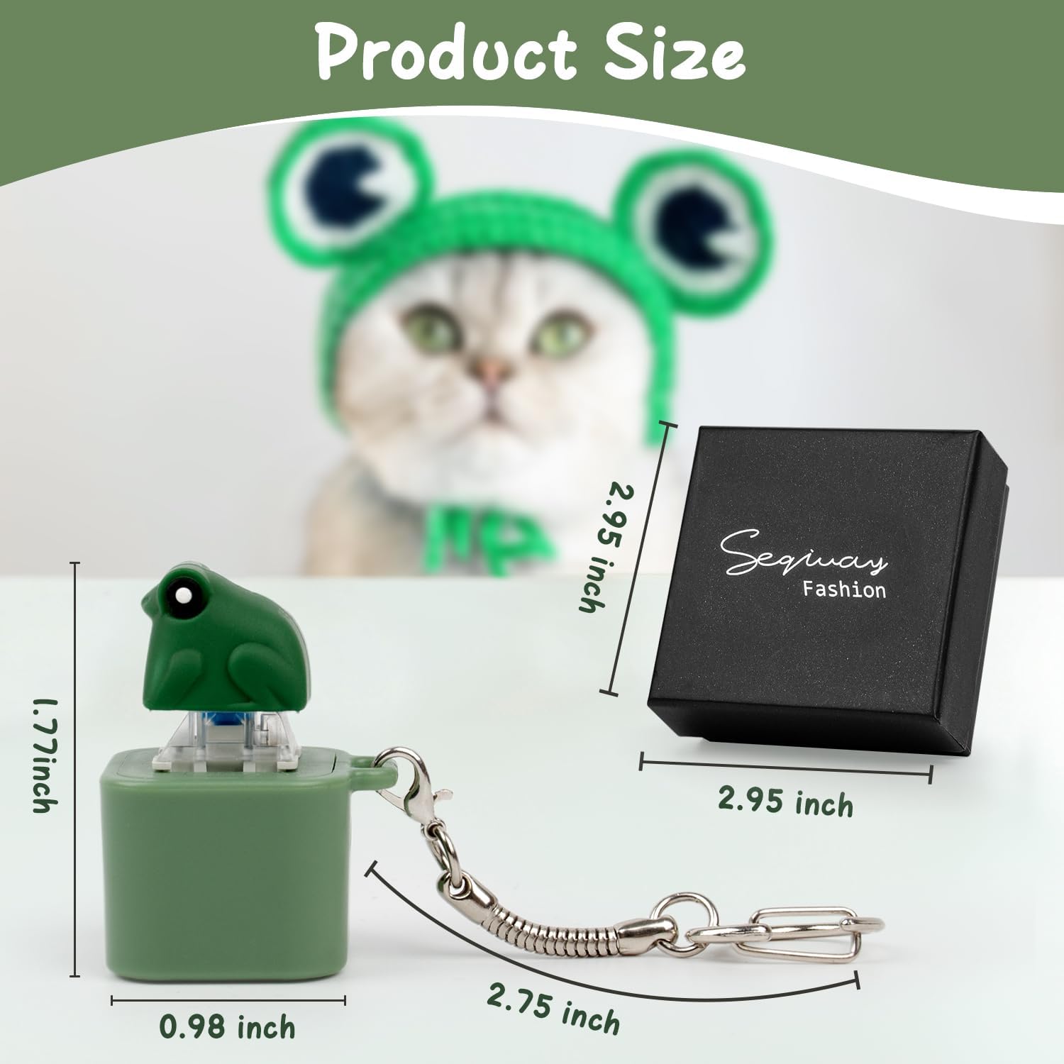 Sequiay Frog Croaking Keychain, Adults Frog Fidget Keychain with Sound, Rechargeable Frog Noise Maker with Colorful Lights, Fun & Portable for Anxiety Relief (Frog Croaking)