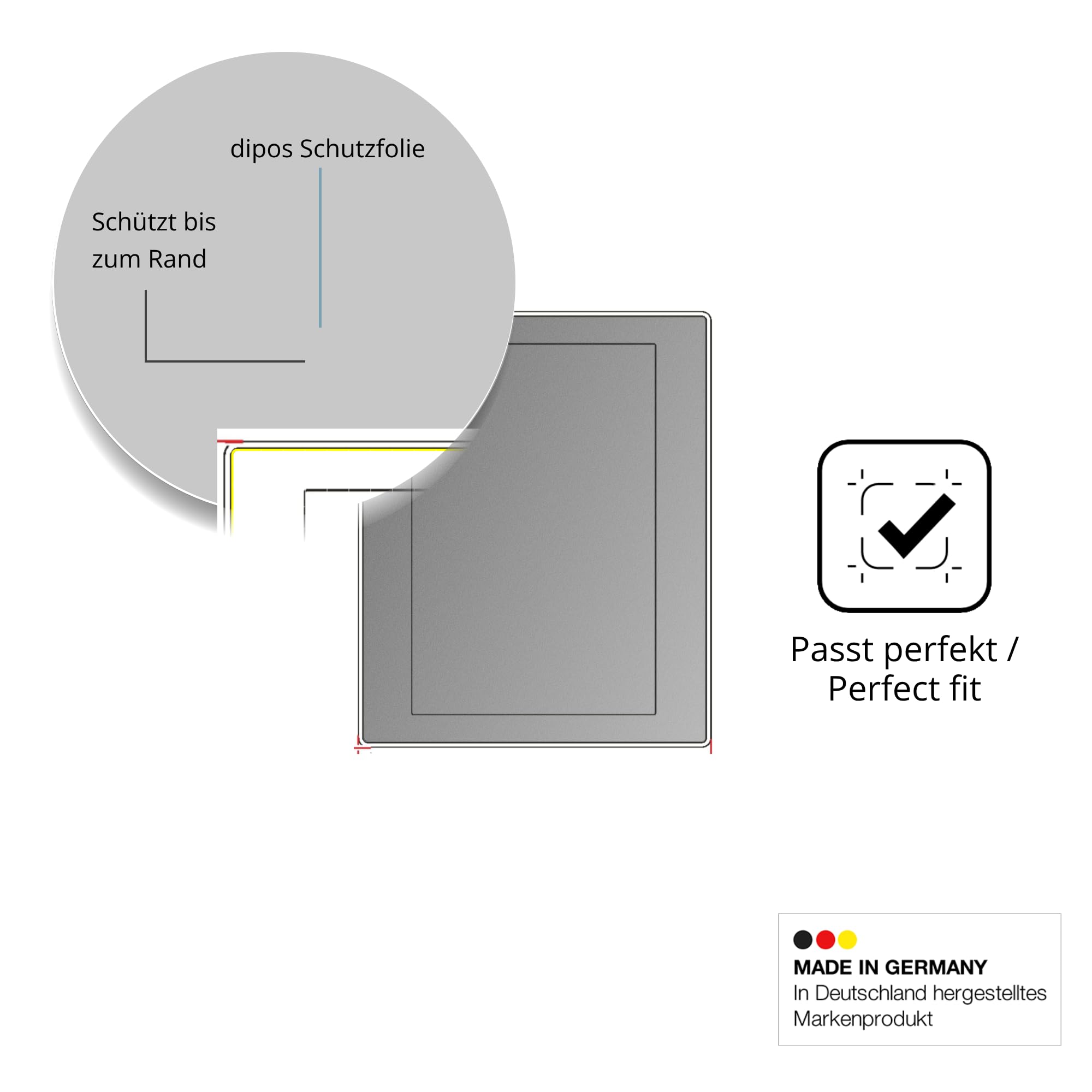 dipos Protector de Pantalla Antiespía para BUCHER automation JetView 1010 | Película protectora mate, filtro de privacidad 4 vías, ajuste perfecto, antiarañazos, sin burbujas, autoadhesivo