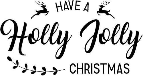 Miniatura 3 de Calcomanía de vinilo para pared, diseño de Navidad con texto en inglés «Have a Holly Jolly», 12 x 23 pulgadas, calcomanía de decoración de temporada