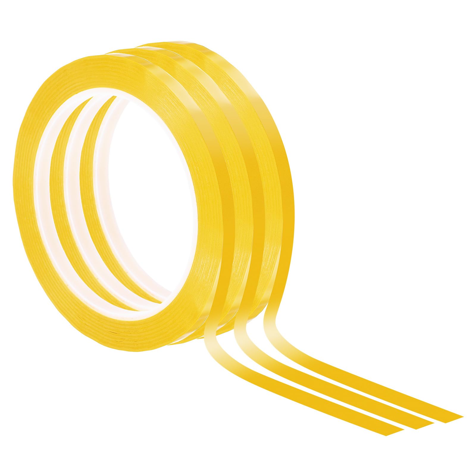 PATIKIL 9/32"(7mm) Whiteboard Tape, 3 Pack Thin Dry Erase Tape 72 Yard(66m) for Graphic Chart Marking DIY Art, Yellow