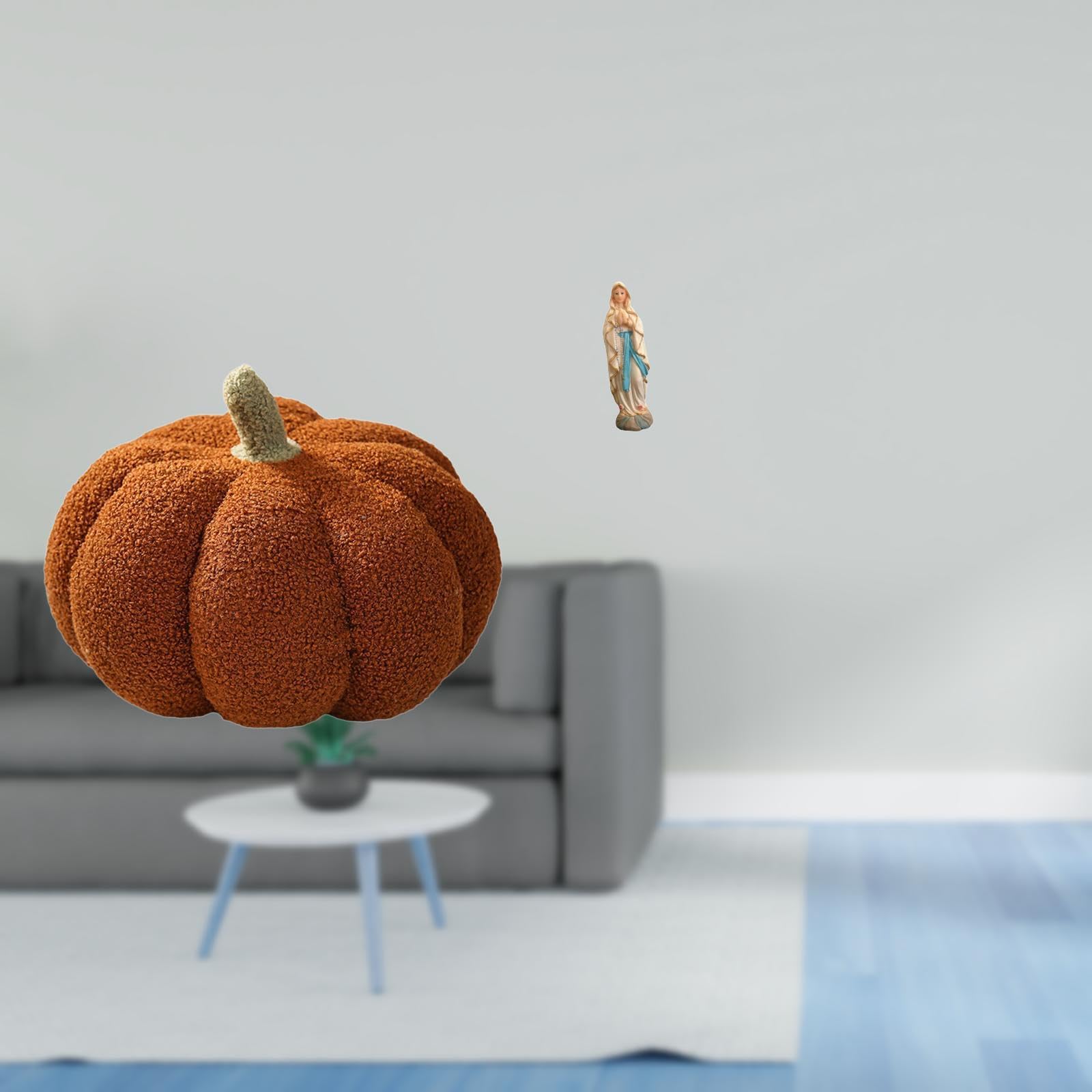 ARTISOUL® Pumpkin Plush and Virgin Mary Luther Figurine Decorative Sofa Cushion Blessed Resin Sculpture for Bedroom Office Decor | Home & Garden | Home D?©cor | Pillows-image-26