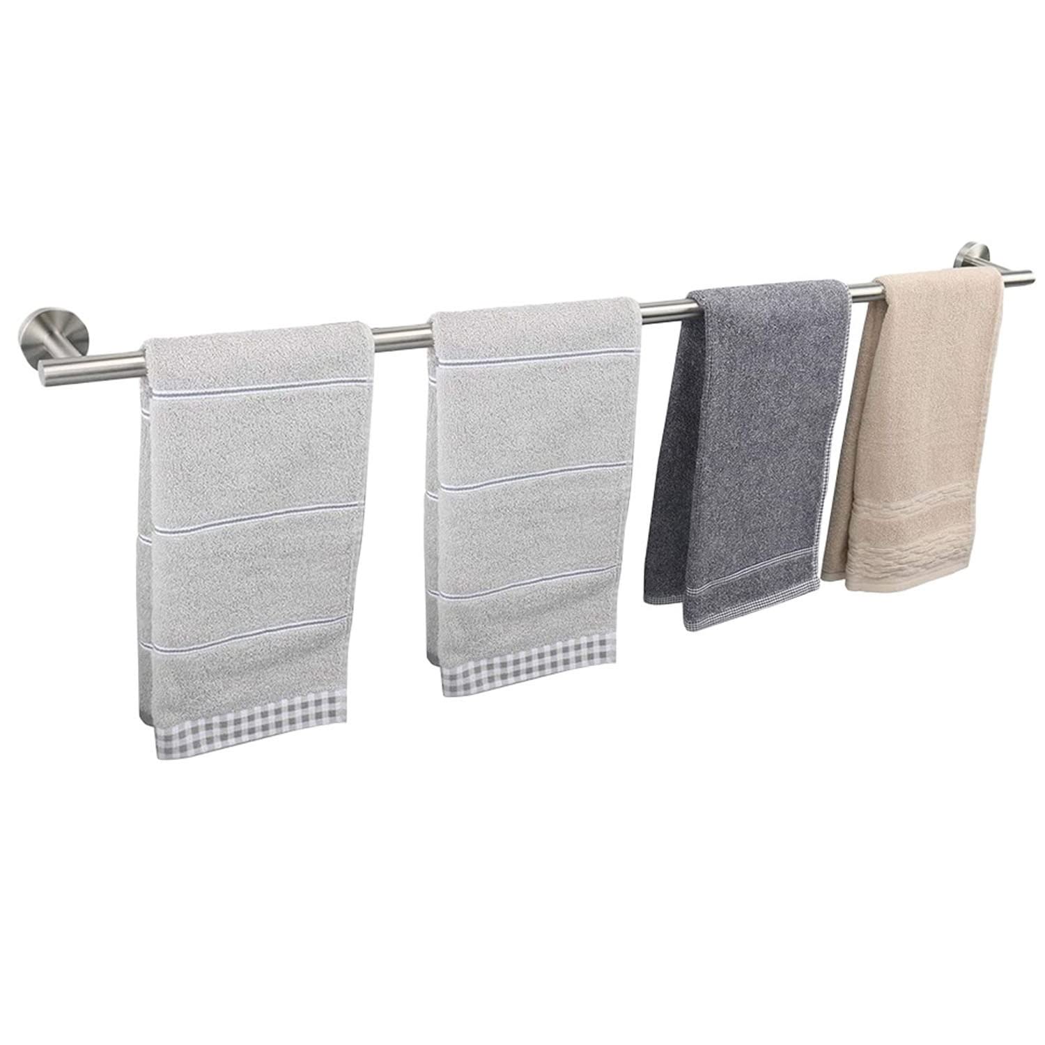 TocTen Bath Towel Bar - Thicken SUS304 Stainless Steel Bathroom Towel Holder, Towel Rod for Bathroom Heavy Duty Wall Mounted Towel Rack Hanger (33IN, Brushed Nickel)