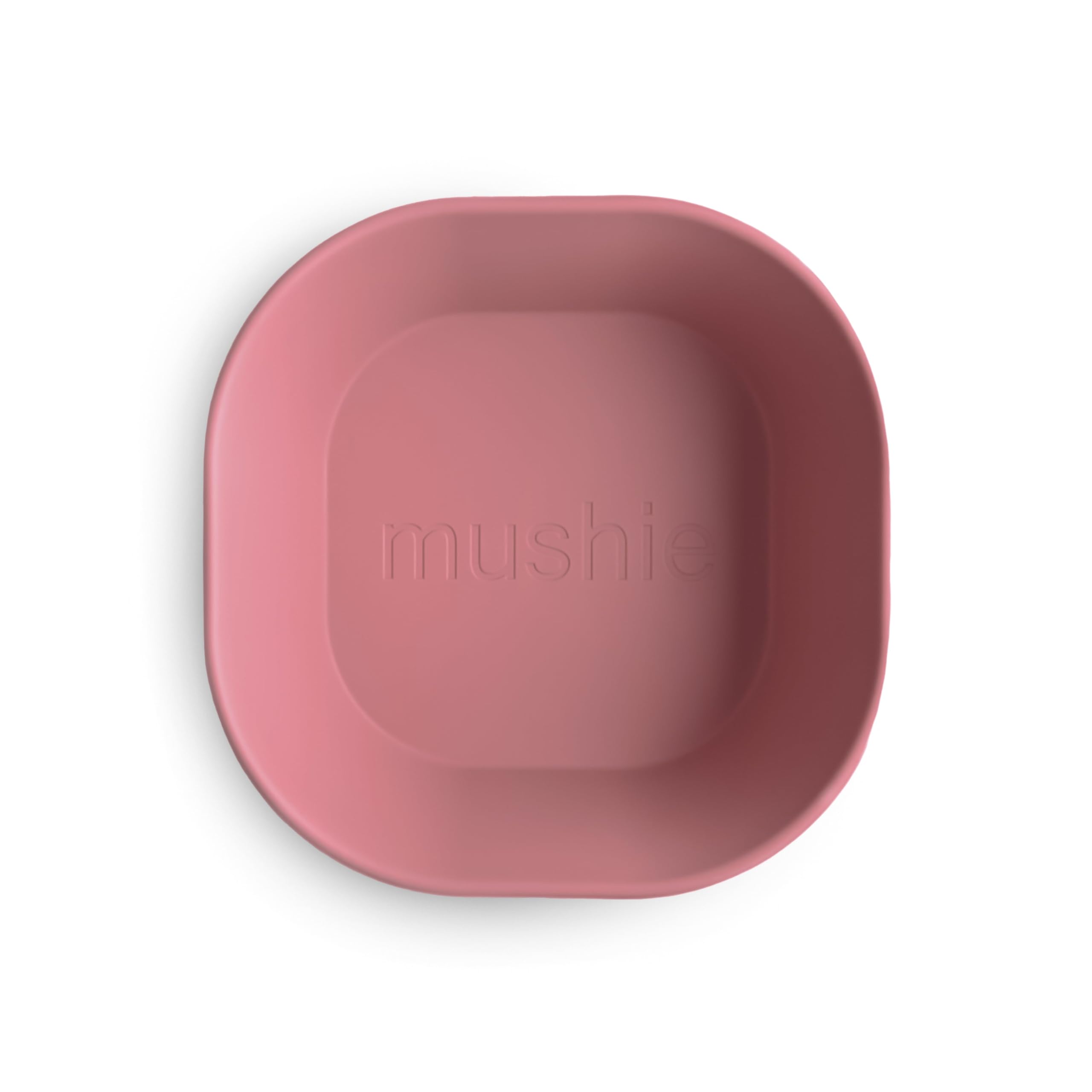 mushie Square Dinnerware Bowls for Kids | Made in Denmark, Set of 2 (Dusty Rose)