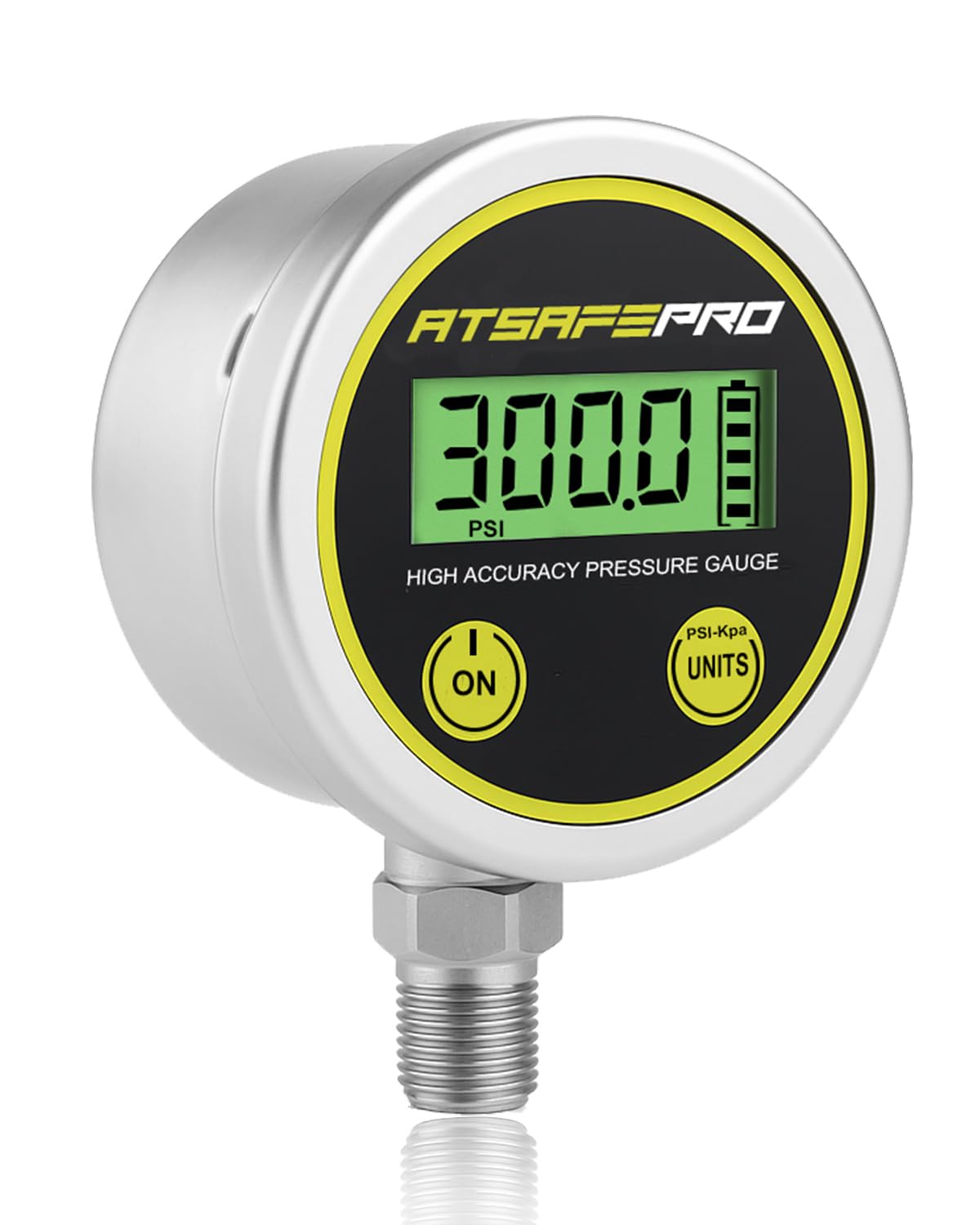 300 PSI Digital Pressure Gauge - Stainless Steel Industrial Grade, 2.9-Inch LCD Display, Water Pressure Gauge with 1/4-Inch NPT Bottom Thread,Measuring Hydraulic, Oil, Water, and Air Pressure-image-20