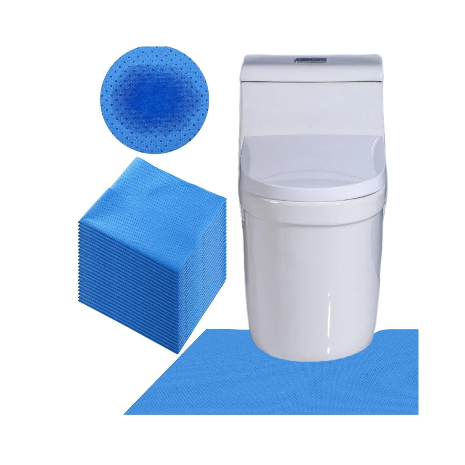 Upgraded 25 Pack Disposable Toilet Mats,Super Absorbent & Non-Slip Pads for Bathroom Floor,U-Shaped Toilet Training Mat for Kids & Adults,Potty