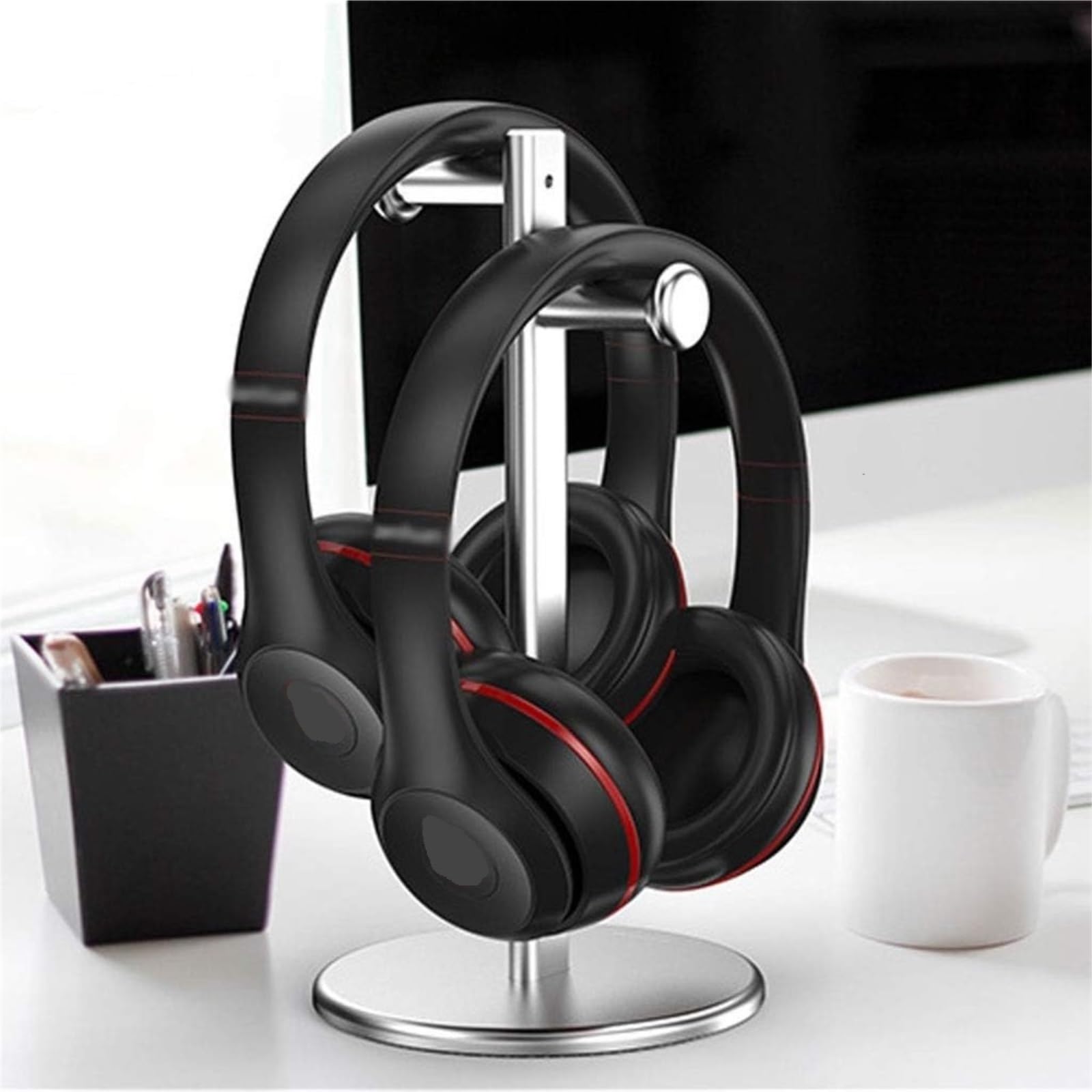 Gaming Accessori Espositore per Supporto per Cuffie con Combinazione Libera in Lega di Alluminio Staccabile Stand Over-Ear da Gioco(Sliver)