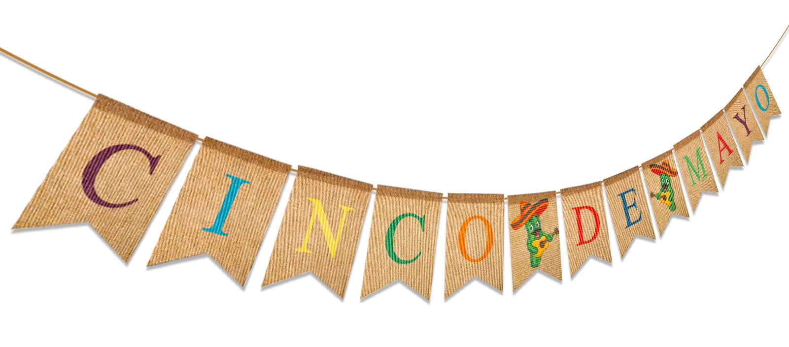 Décoration de fête mexicaine et anniversaire avec la bannière en toile de jute HOWAF