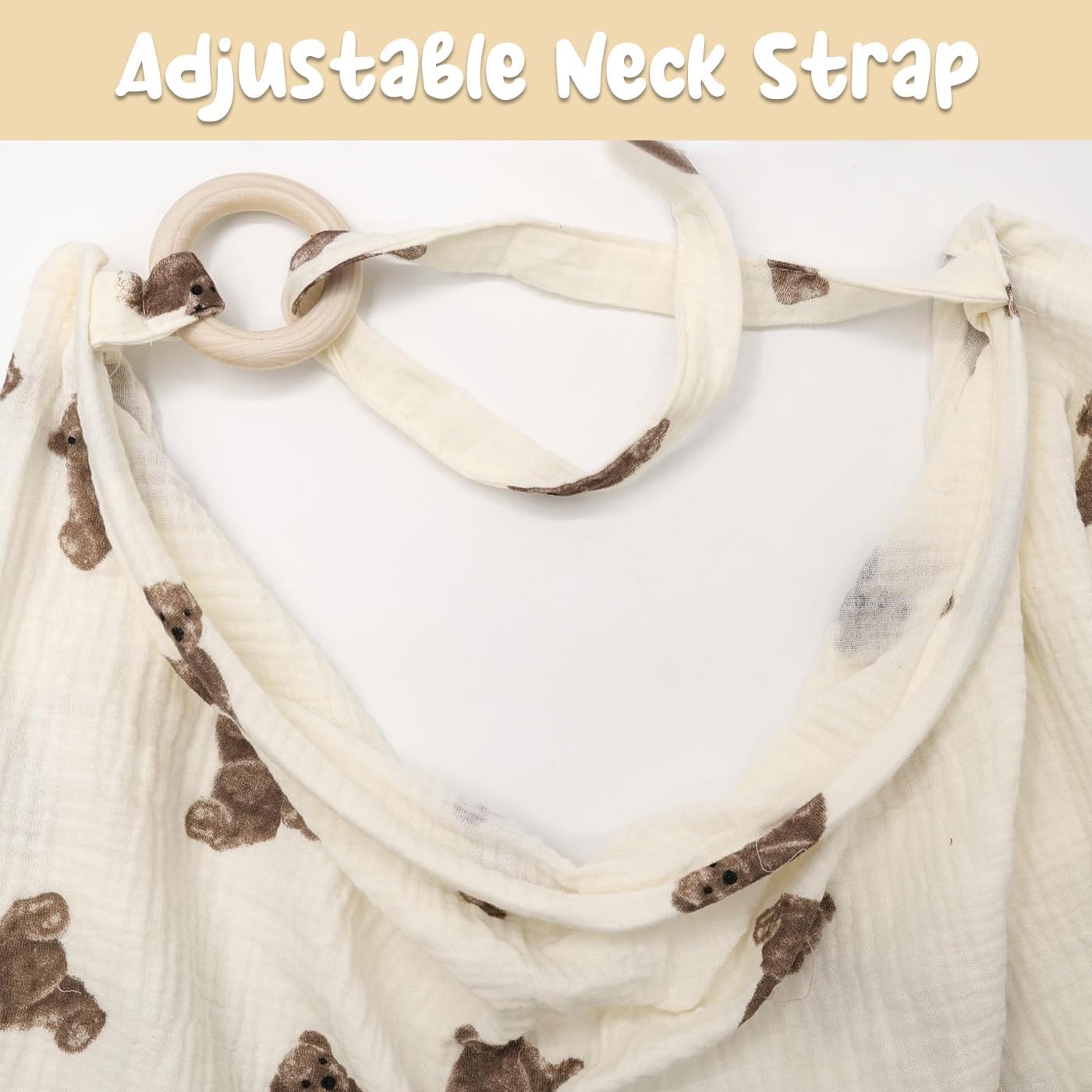 Nursing Cover for Breastfeeding, Feeding Covers for Nursing Mom, Adorable Bear Design Feeding Apron for Mom Breastfeeding Essential Items for New Mothers in Various Scenarios Suitable - Image 4 thumbnail