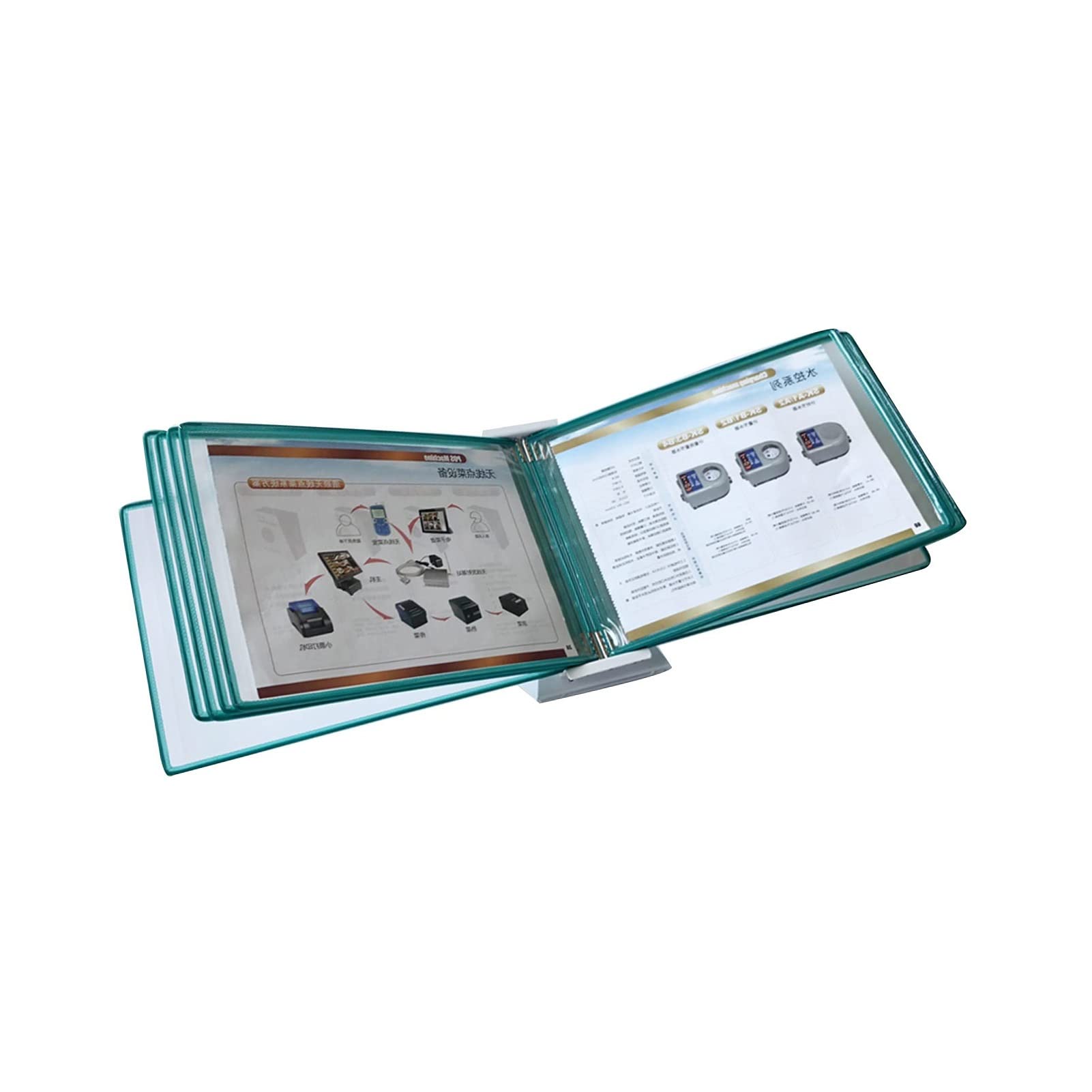 OLSKFUH Desktop Reference Organizer - Desktop Flip Display Folder Horizontal Catalog Reference System Wall-Mounted A4,Green