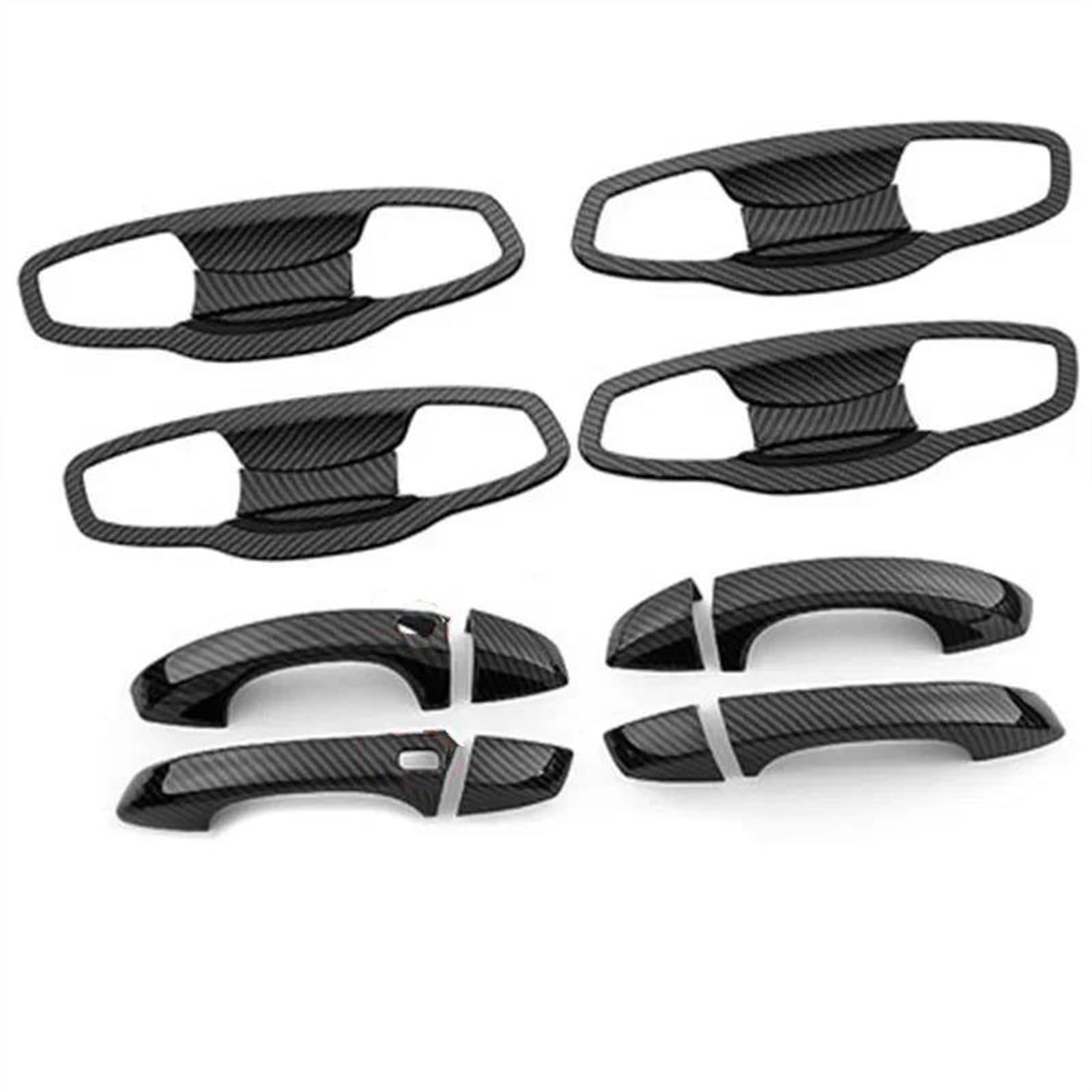 Noheeu Carbon E Chrome For Golf 7 Mk7 2013-2019 Car Side Door Handle Bowl Trim Cover Sticker Styling Accessories(Carbon E)