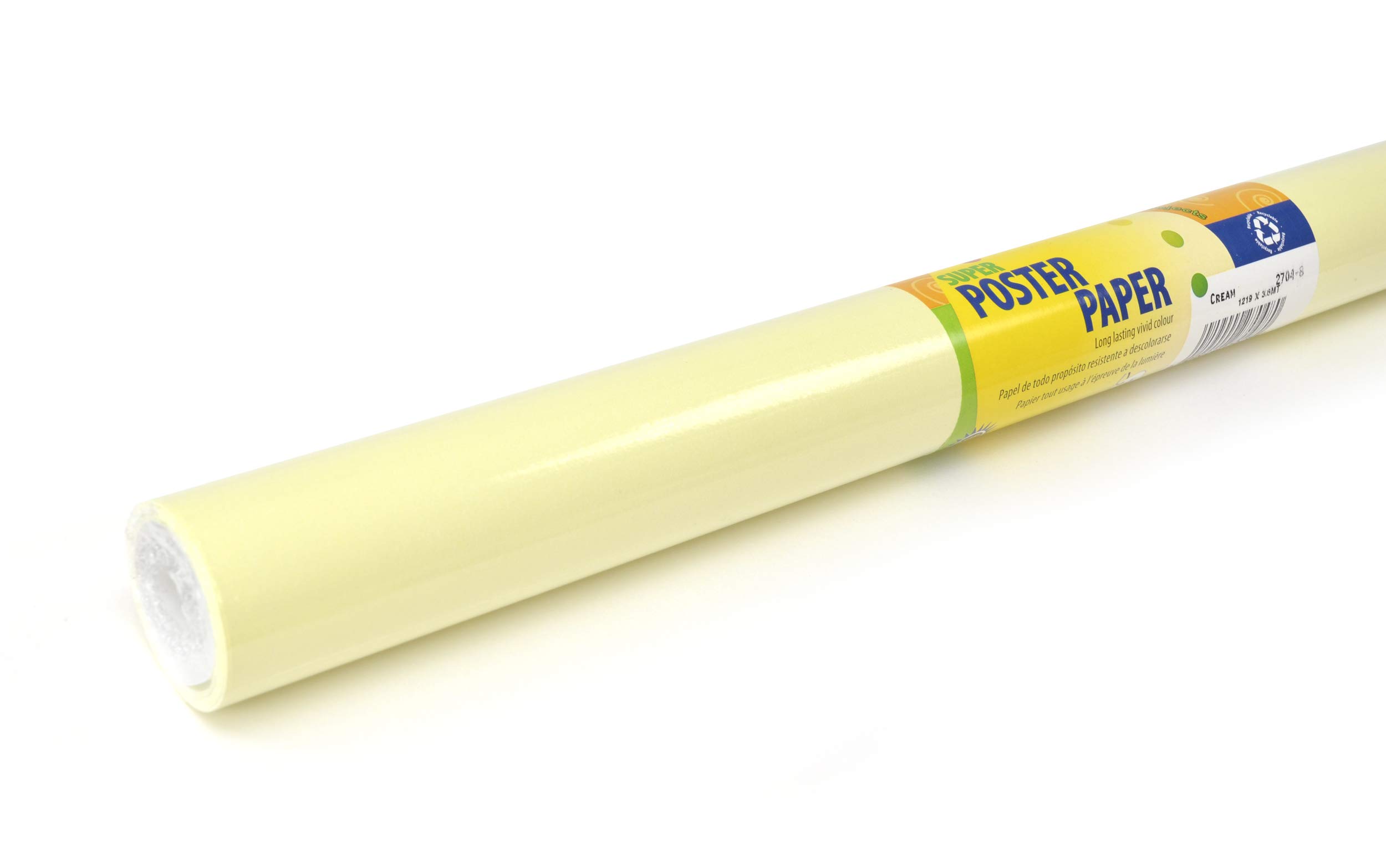 Pastel Poster Paper Display Rolls for School, Nursery, Classroom & Kindergarten Displays: 760mm x 10m Rolls (Cream)