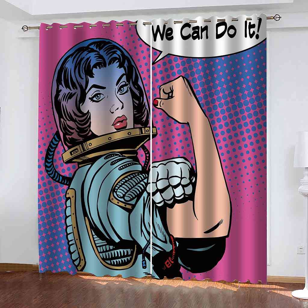 Rideau occultant astronaute 264x160 cm pour chambre d'enfant