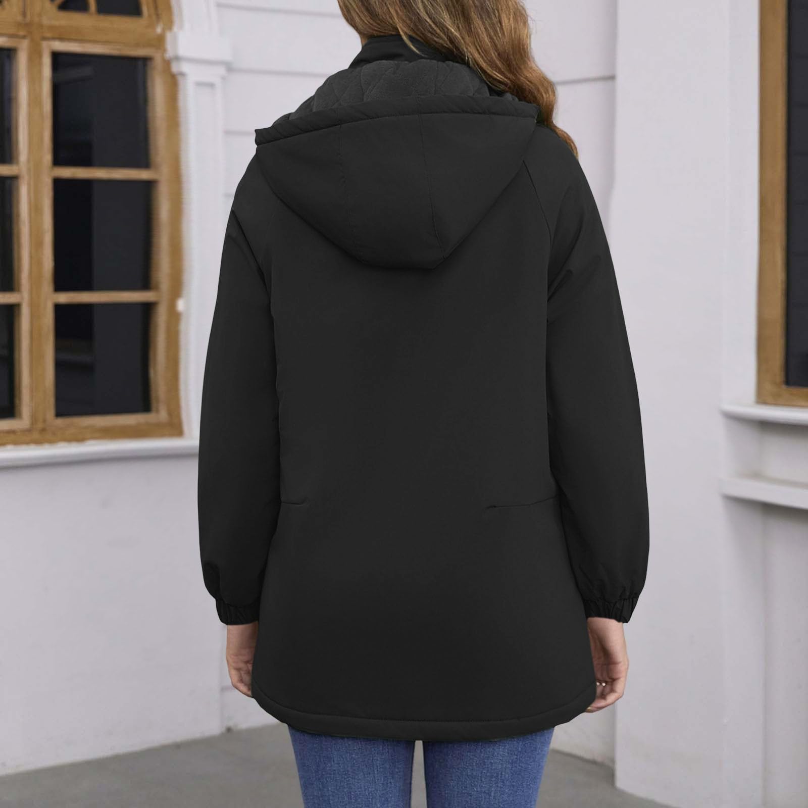 Giacca impermeabile 3 in 1 da donna con cappuccio foderata in pile