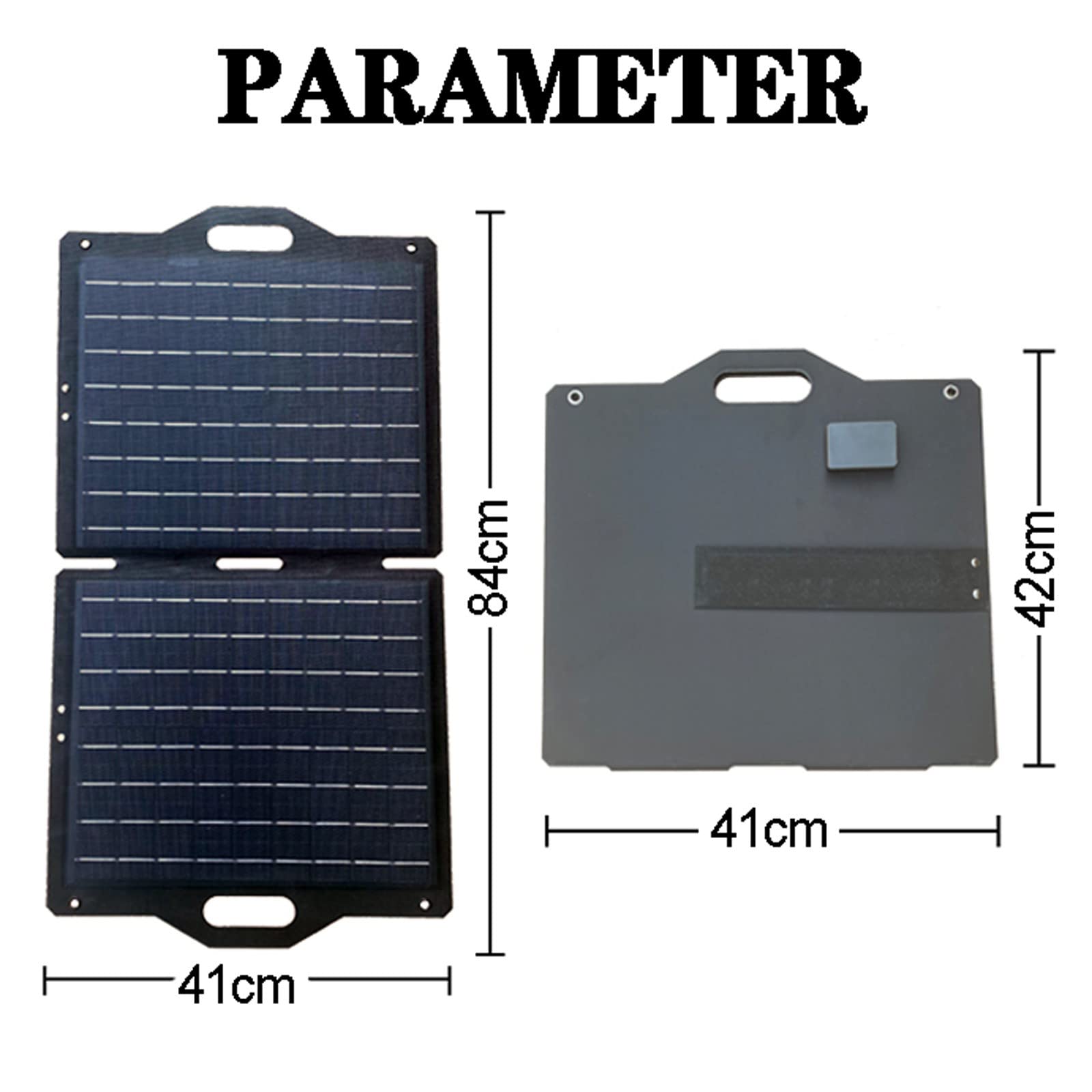 Chargeur solaire monocristallin pliable 50 W avec ports USB et CC pour smartphones, idéal pour les besoins d'alimentation en extérieur et domestique