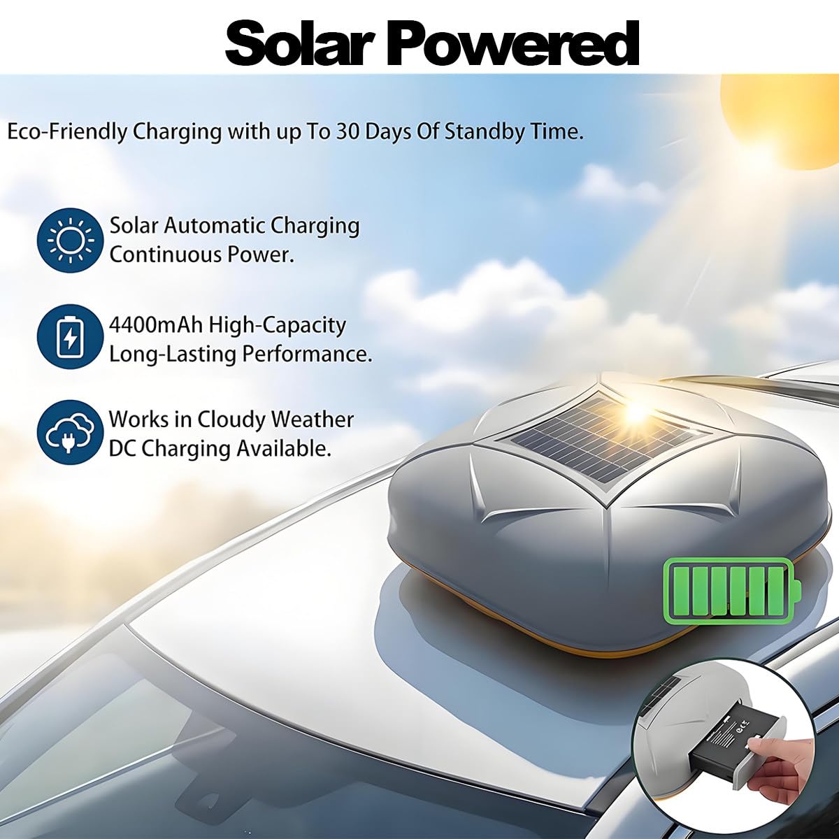 Funda Universal Móvil para Coche,Automática Solar,Mando a Distancia,One-Click Retráctil,Impermeable Antigranizo,Protección Total para Uso Exterior Todo El Año Black-YL